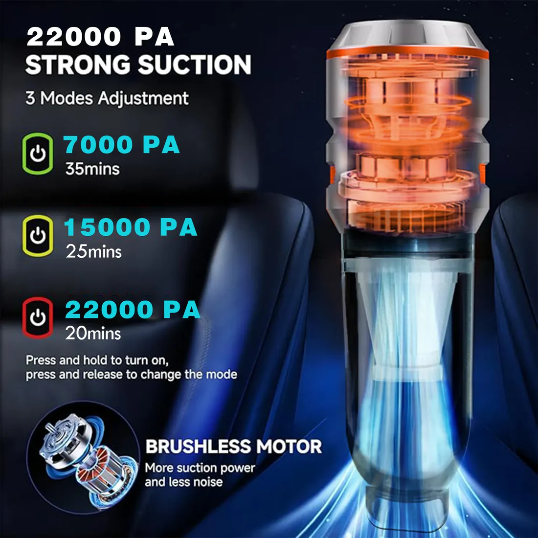 FlexUp™ V-21 The Most Powerful Mini Vacuum For Your Car